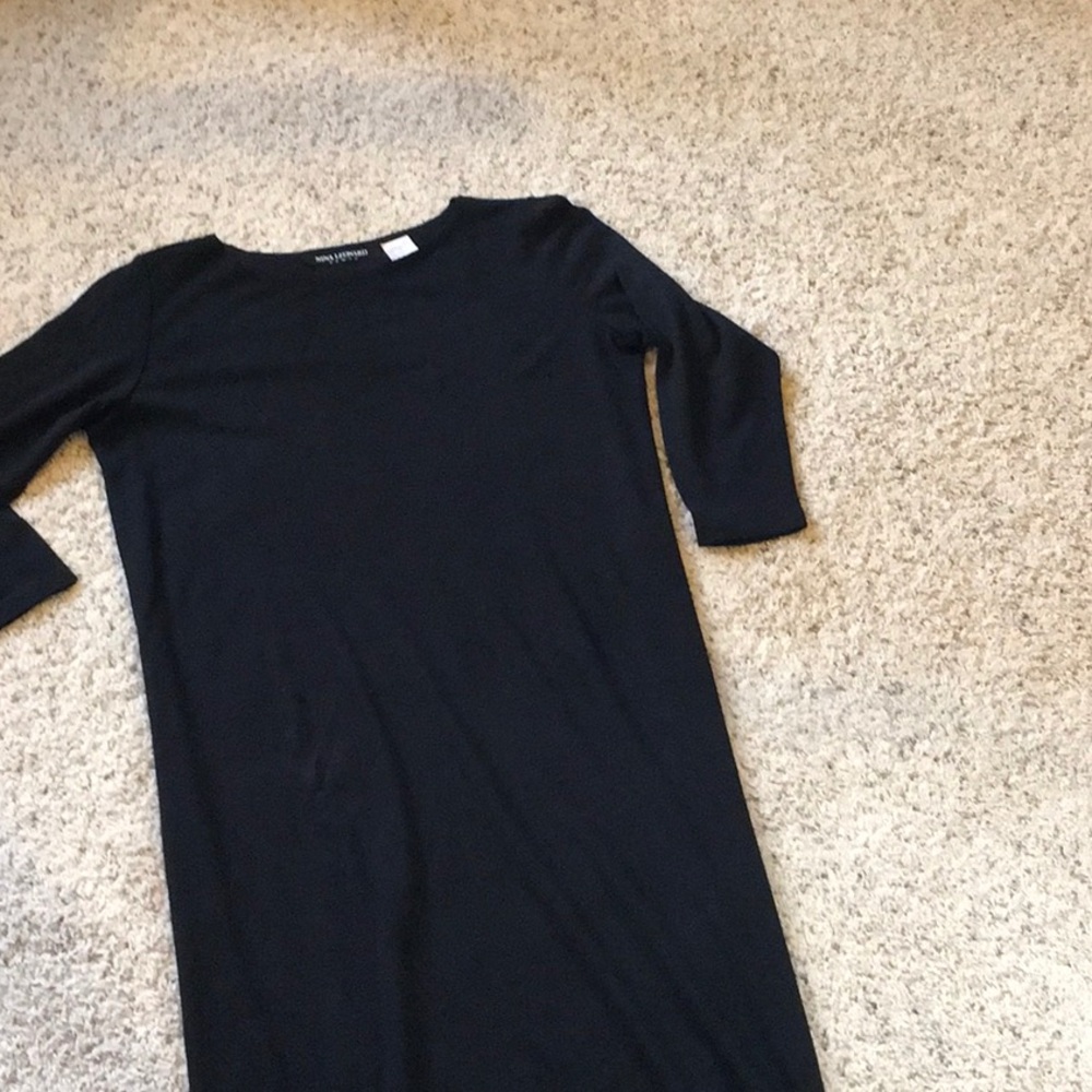 Basic black dress, longer length.  Perfect for fall and winter! - Picture 2 of 5